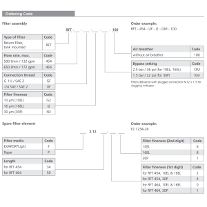Filtr RFT 454 RFT 464