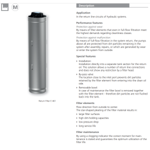 Filtr E 441 E 451 E 461 E 641 E 700