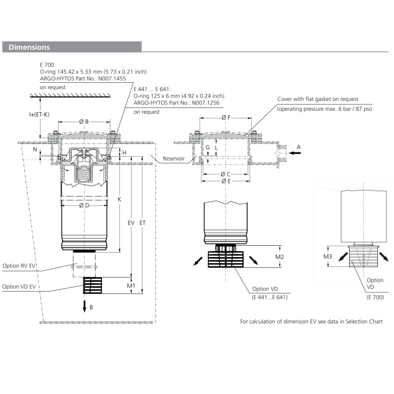 Filtr E 441 E 451 E 461 E 641 E 700
