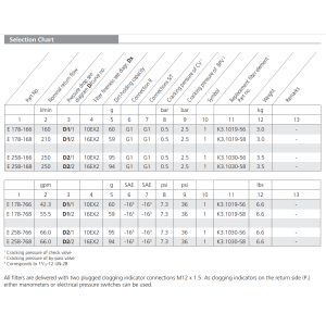 Filtr E 178 E 258, Rozmiar filtra: D2-G1"