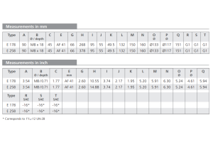 Filtr E 178 E 258, Rozmiar filtra: D2-G1"
