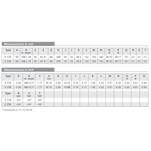 Filtr E 178 E 258, Rozmiar filtra: D2-G1"
