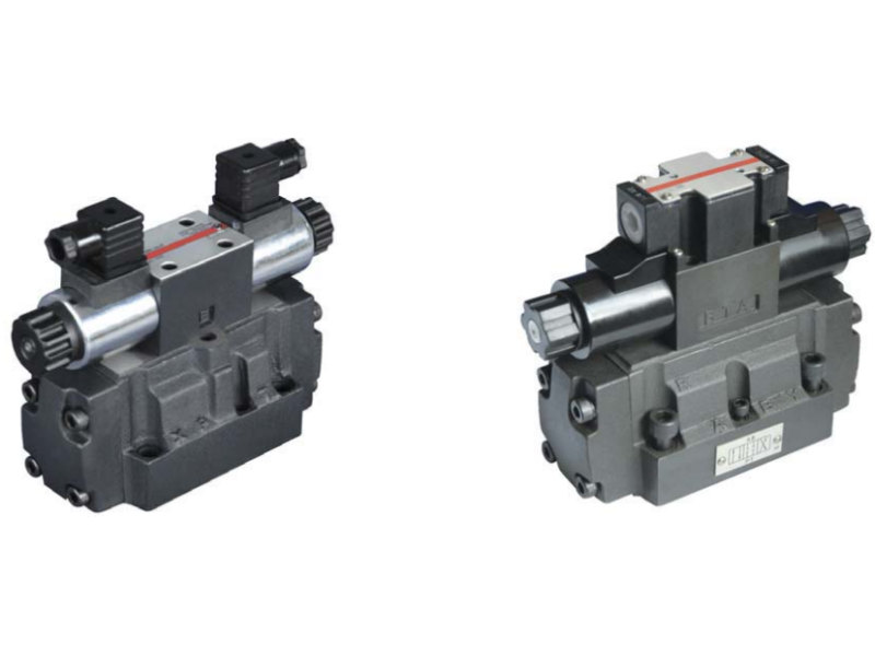 Rozdzielacze płytowe sterowane elektro-hydraulicznie NG10, 