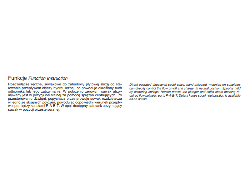 Rozdzielacze płytowe sterowane ręcznie NG06, NG10, NG16, N