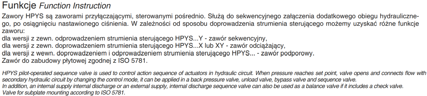 Zawór ciśnieniowy sekwencyjny NG10, NG20, NG30, Rozmiar CE