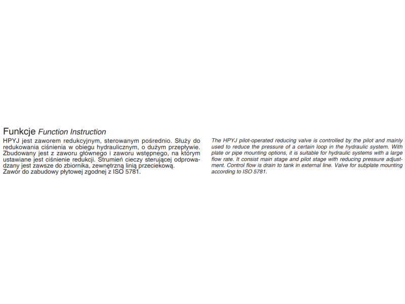 Zawór ciśnieniowy redukcyjny NG10, NG20, Rozmiar CETOP: NG