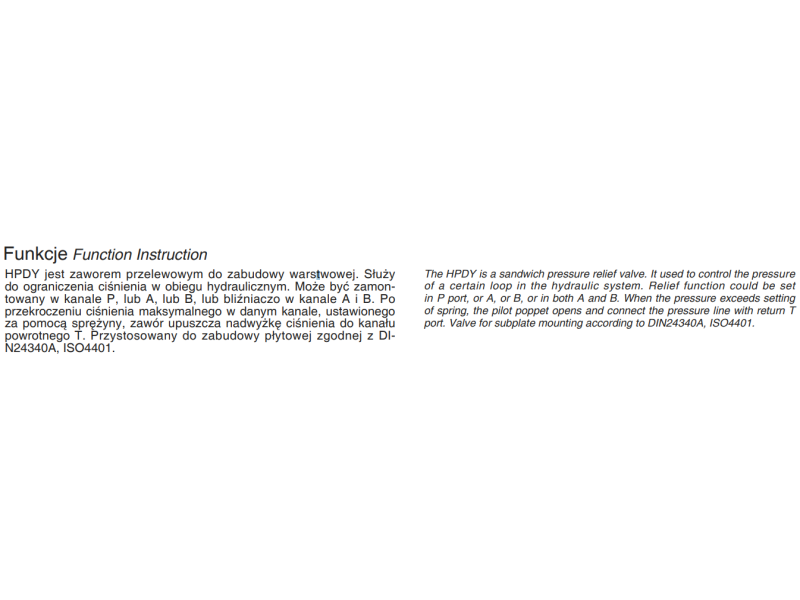 Zawór ciśnieniowy przelewowy płytowy, Rozmiar CETOP: NG10