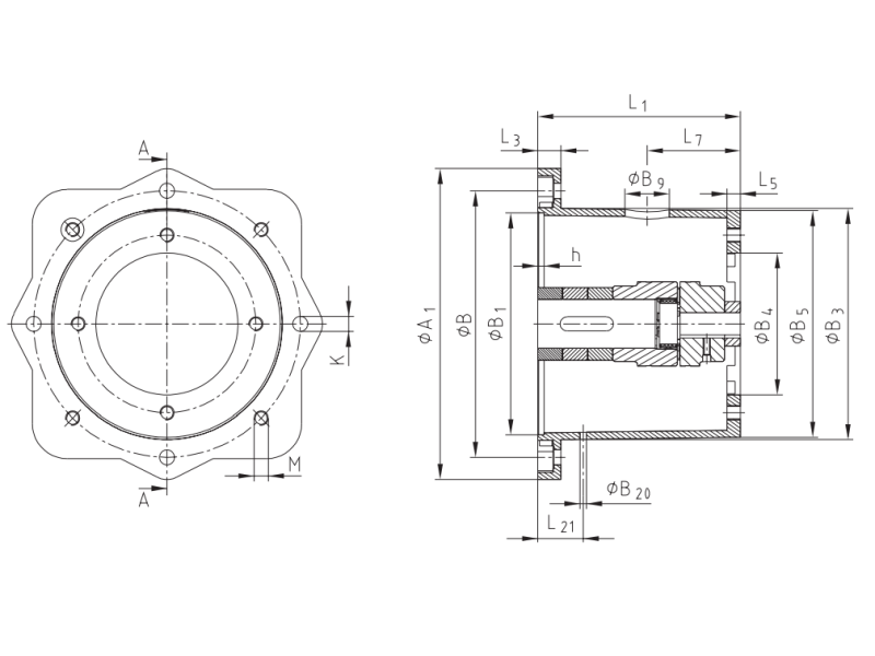 Złącze dzwonowe żeliwne do serwo silnika, Rozmiar złącz