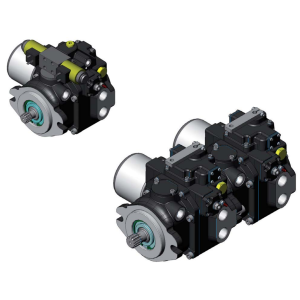 Pompa osiowa tłokowa o zmiennym wydatku z układem zamknię