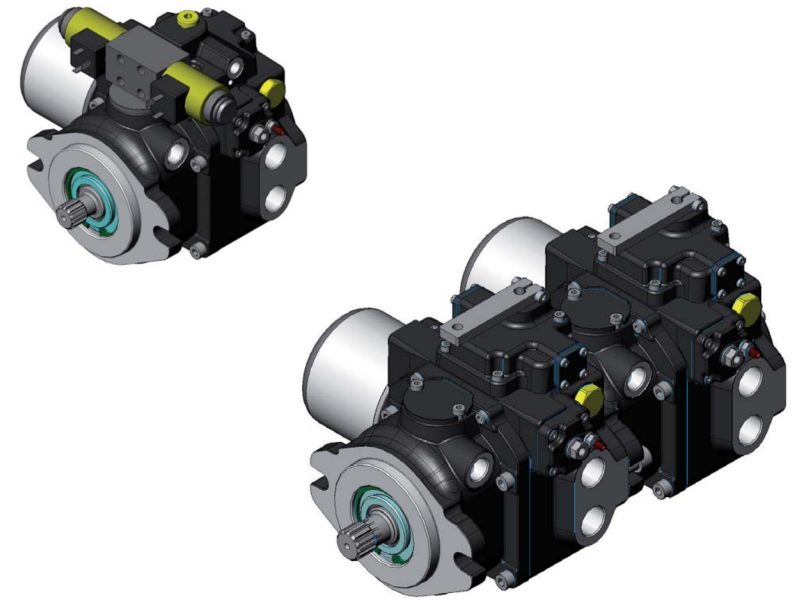 Pompa osiowa tłokowa o zmiennym wydatku z układem zamknię