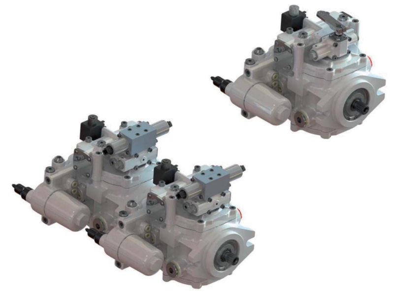 Pompa osiowa tłokowa o zmiennym wydatku z układem zamknię