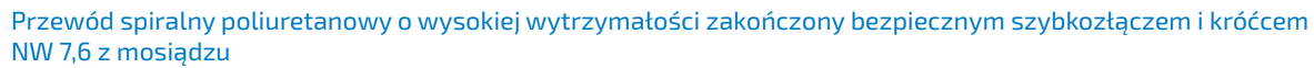 Węże spiralne poliuretanowe o wysokiej wytrzymałości, za