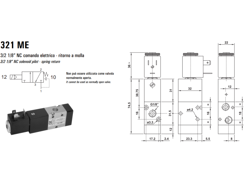 Elektrozawór 321 ME/MEA/CE