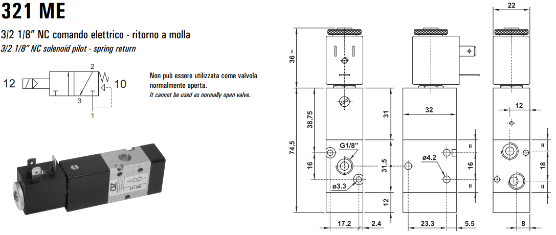 Elektrozawór 321 ME/MEA/CE