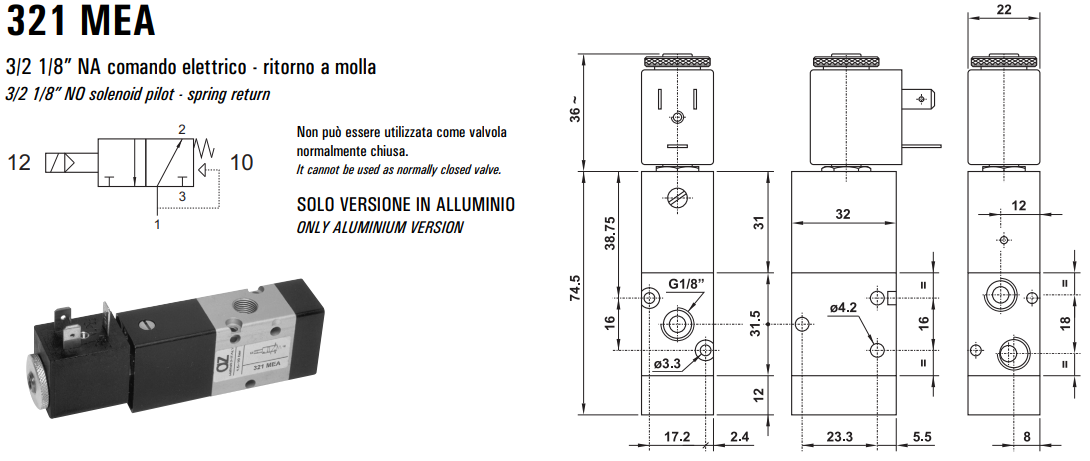 Elektrozawór 321 ME/MEA/CE