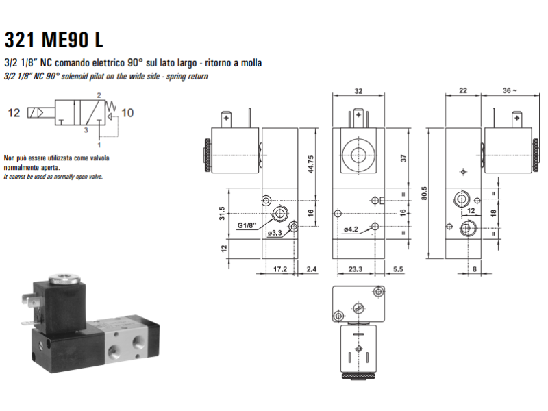 Elektrozawór 321 ME90 L