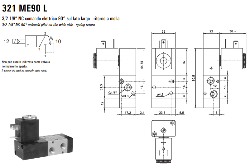 Elektrozawór 321 ME90 L