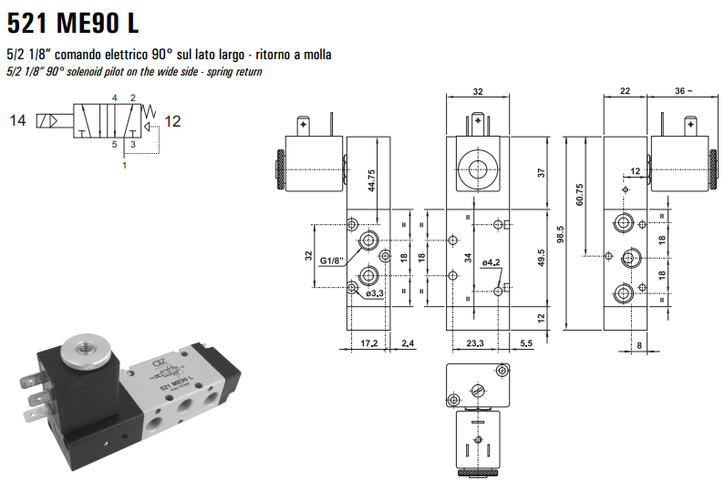 Elektrozawór 521 ME90 L