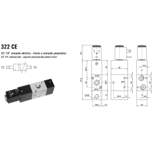 Elektrozawór 322 ME/MEA/CE, Elektrozawory - NC/NO: NC - nor
