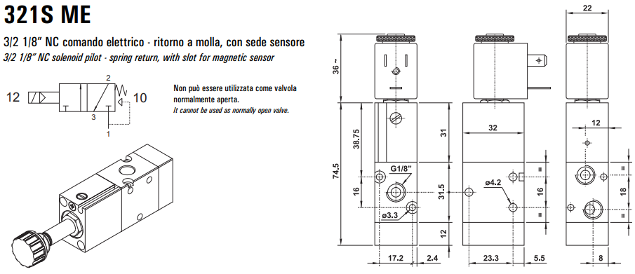 Elektrozawór 321S ME/MRE/EE