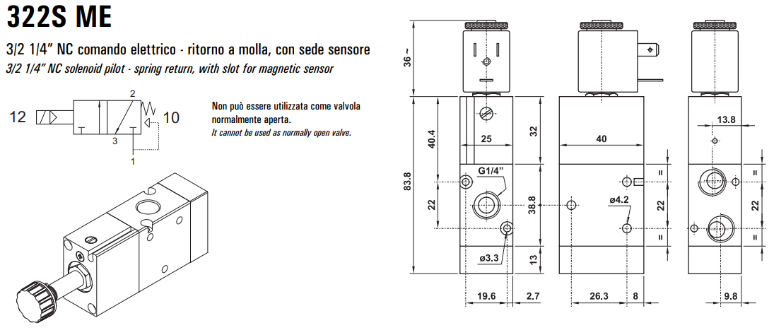Elektrozawór 322S ME/MRE/EE