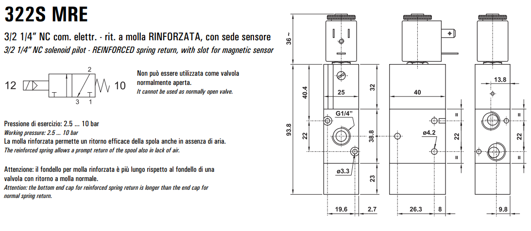 Elektrozawór 322S ME/MRE/EE