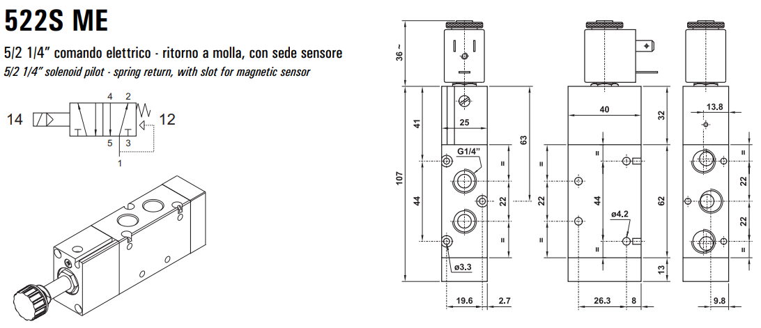 Elektrozawór 522S ME/MRE/EE