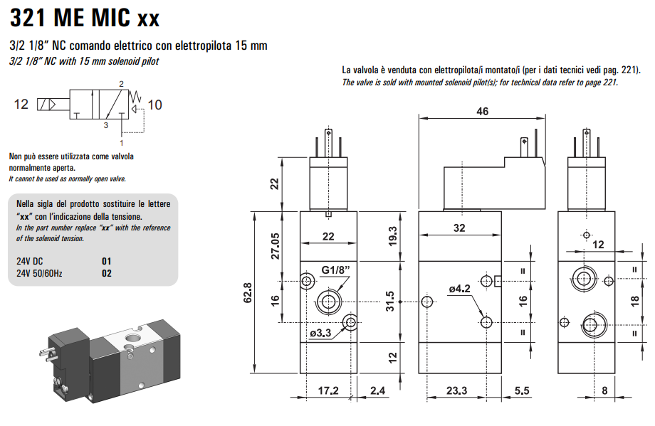 Elektrozawór 321 ME MIC XX