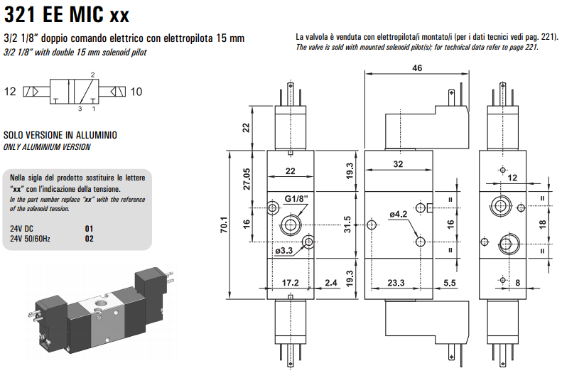 Elektrozawór 321 EE MIC XX