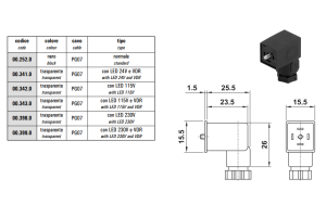 Wtyczka 00.253439, Elektrozawory - wtyczki: LED 24V VDR