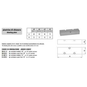 Blok zaworowy 00.01/07//01.00/07, Rozmiar gwintu (4): 1/4"