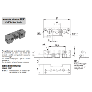 Blok zaworowy 07.010.2, Rozmiar gwintu (4): 1/4"