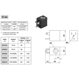 Cewka 00.16/02/03, Napięcie: 24V DC