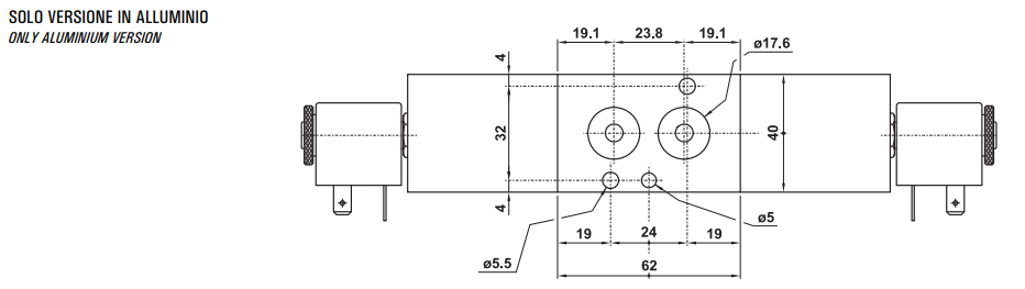 Namur 5823 C/A/P EE, Elektrozawory - NC/NO: CC - centralnie 