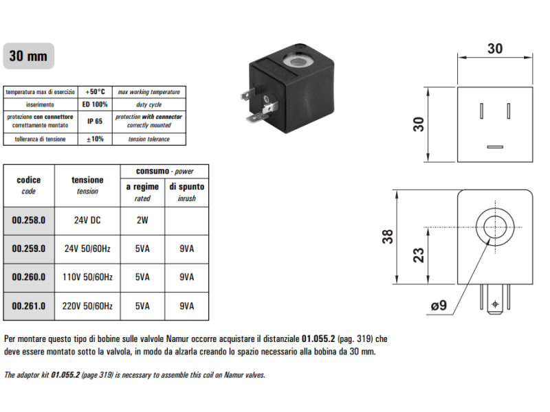 Cewka 00.25/26, Napięcie: 110V 50/60Hz