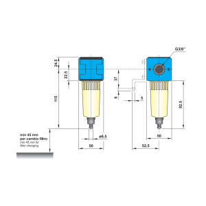 Filtr separujący wodę G3/8" 3-30S/A 3-05S