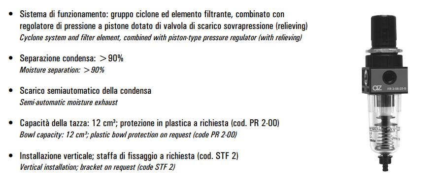 Filtro-reduktor G1/4″ FR 2-08-25/05-S