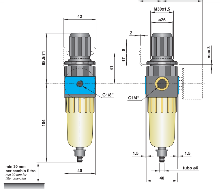 Filtro-reduktor G1/4″ FR 2-08-25/05-S