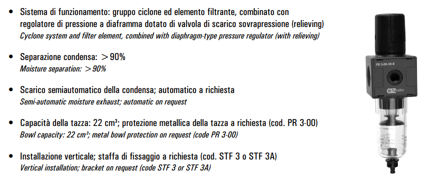Filtro-reduktor G3/8″ FR 3-08-30/05-S