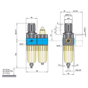 Zespół przygotowania powietrza FR+L G1/4″  FR+L 2-08-25-