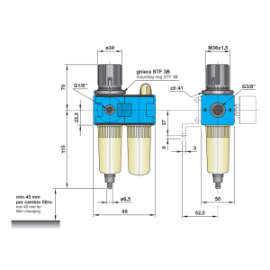 Zespół przygotowania powietrza FR+L G3/8″ FR+L 3-08-30-S