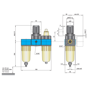Zespół przygotowania powietrza G1/4″ FRL 2-08-25-S