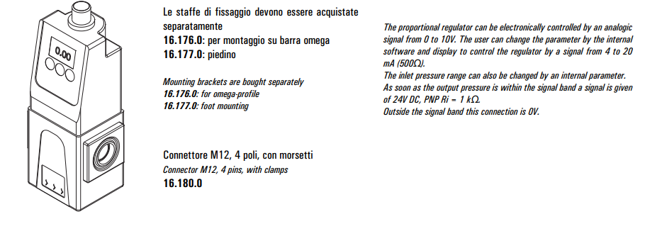 Proporcjonalny regulator ciśnienia  elektronicznie sterowan