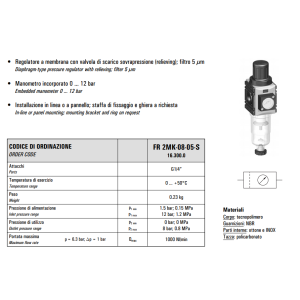 Regulator filtra  mini G1/4” FR 2MK-08-05-S