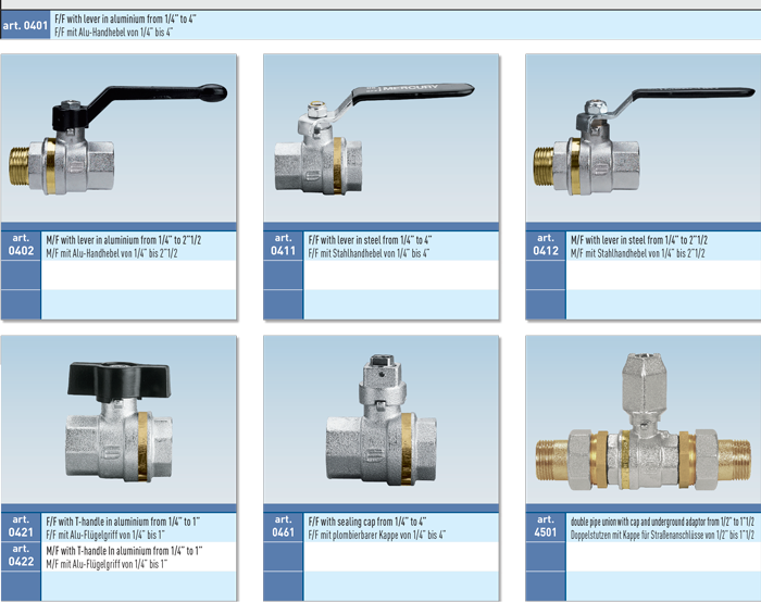 Zawór kulowy serii MERCURY