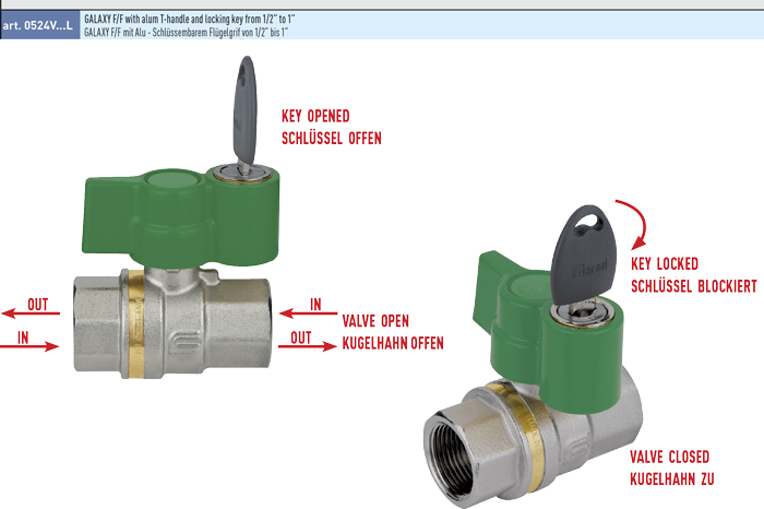 Zawór kulowy do wody serii GALAXY KEY