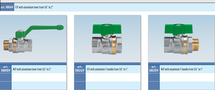 Zawór kulowy do wody serii ASTER DVGW