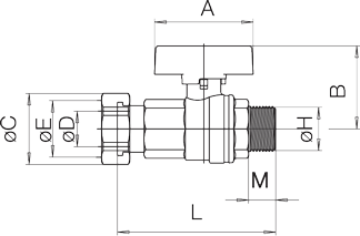 Zawór kulowy do wody serii ASTER ACS CONTATORE
