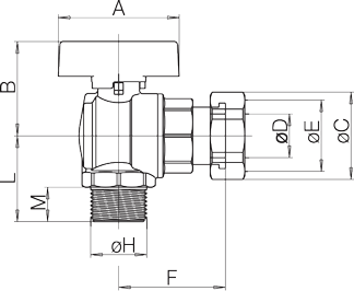 Zawór kulowy do wody serii ASTER ACS CONTACTORE SQUADRA