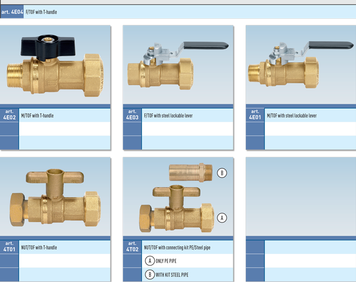 Zawór kulowy do wody serii TOF COMET